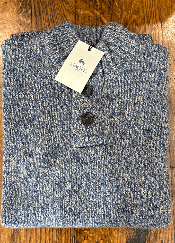 Darragh Chunky Button Jumper | Blue