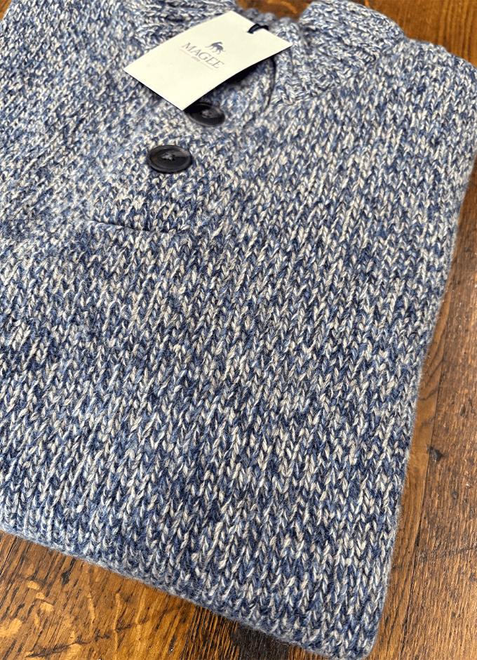 Darragh Chunky Button Jumper | Blue