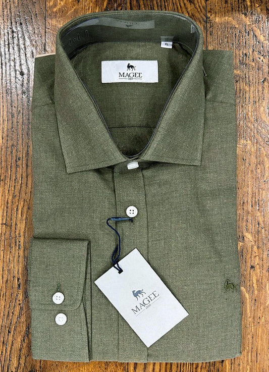 Dunross Cotton Shirt | Classic Fit | Olive