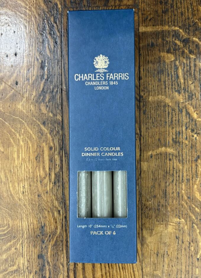 Set of 6 Dining Candles | Clay