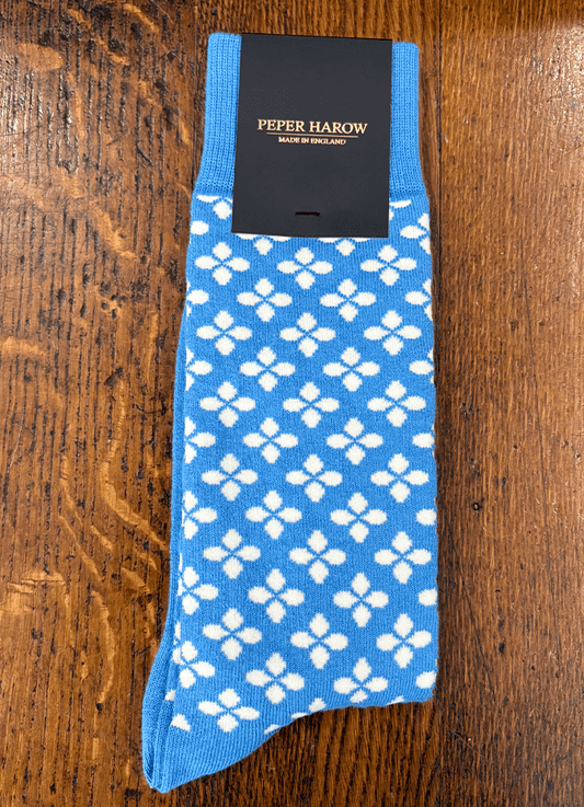 Peper Harow |Clover Men's Socks | Blue