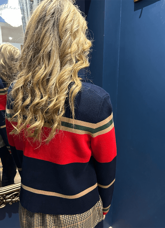 Constance Cotton Knitted Cardigan | Multi Stripe