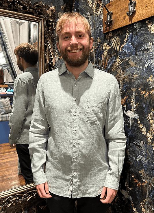 Coromandel Linen LS Sports Fit Shirt | Moss