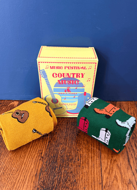 Swole Panda | Country Music Sock Box 2 Pairs | 7-11