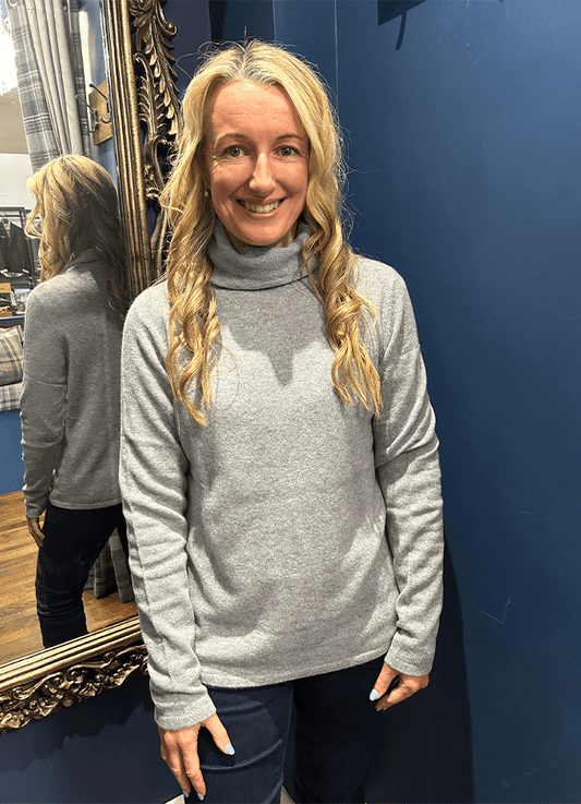 Flodden Featherweight Cowl Neck | Fet Grey