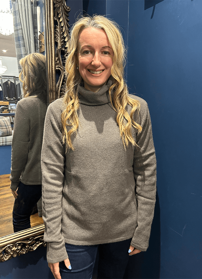 Flodden Featherweight Cowl Neck | Taupe