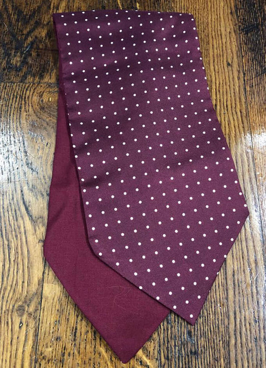 Silk Cravat | Burgundy with White Spots