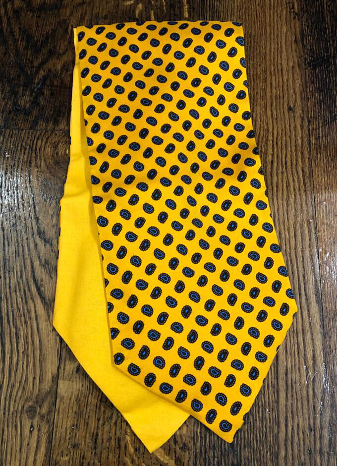 Silk Cravat | Fine Yellow Paisley