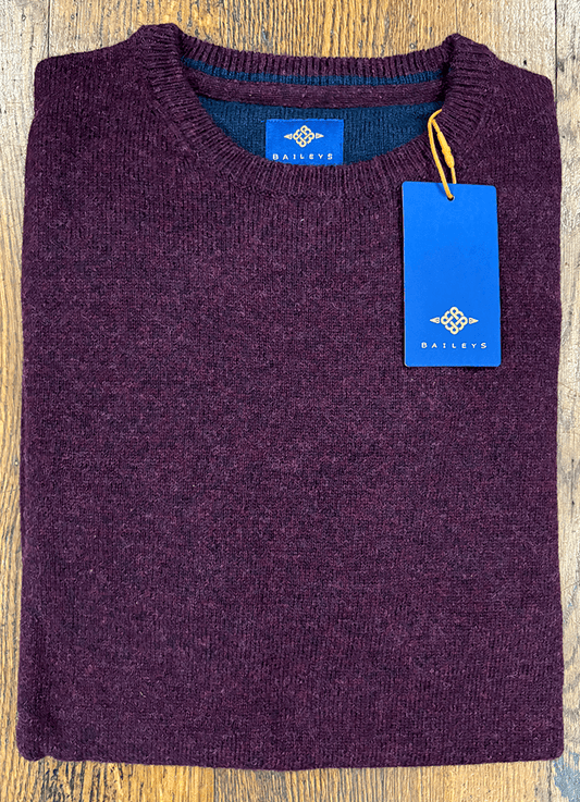 Lambswool Jumper | Crew Neck | Dark Mauve