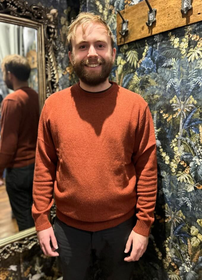 Lambswool Jumper | Crew Neck | Orange