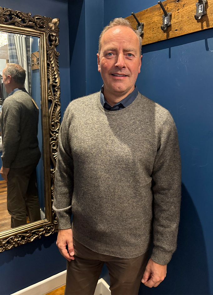 Possum Wool Cambridge Crew Tubular Jumper | Pumice