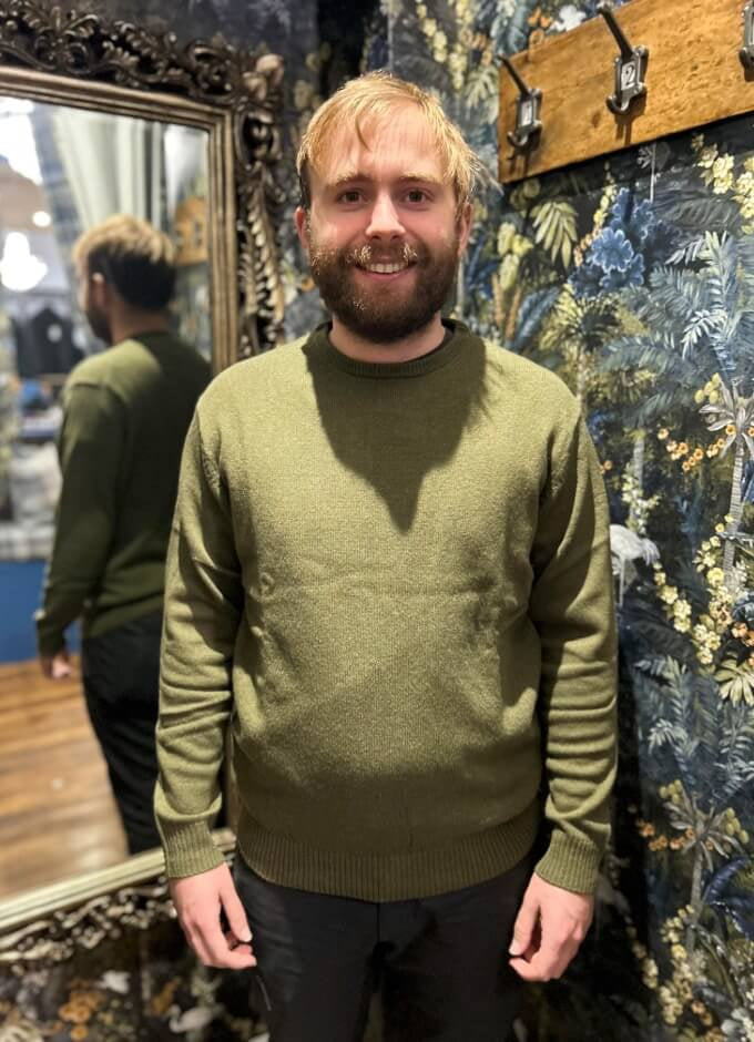 Lambswool Jumper | Crew Neck | Sage