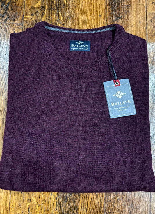 Lambswool Jumper | Crew | Wine