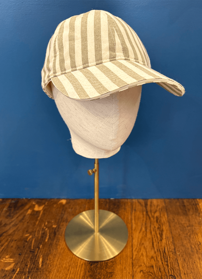 Ladies Daley Stripe Baseball Cap | Green/Ecru