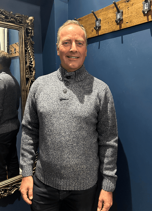 Darragh Chunky Button Jumper | Blue