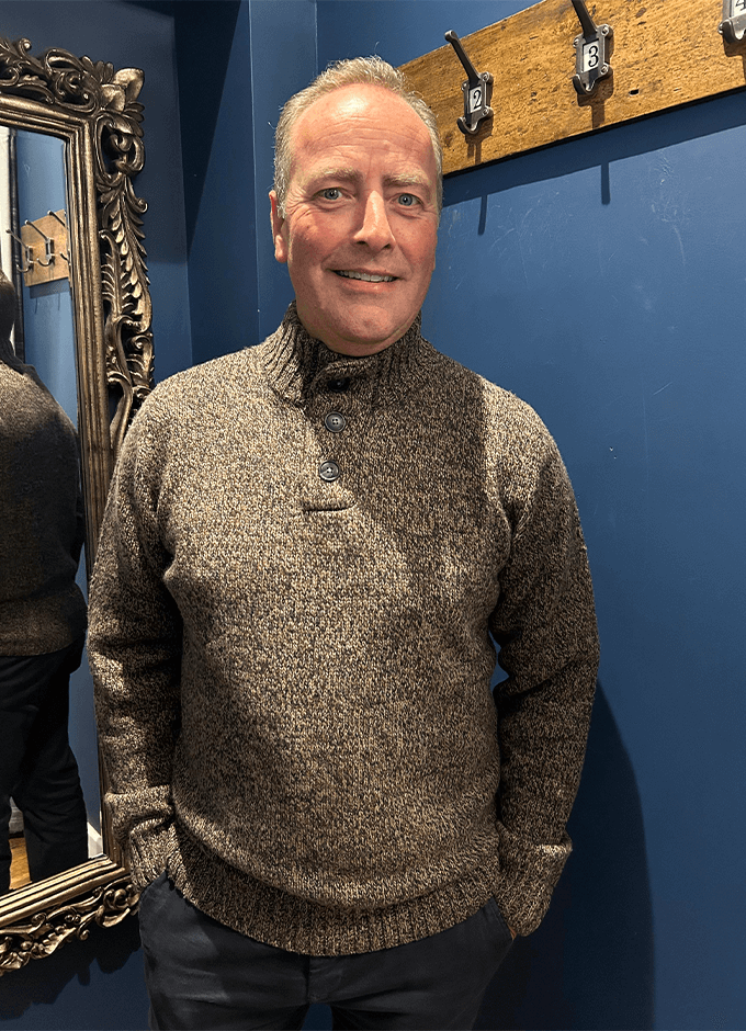 Darragh Chunky Button Jumper | Earthy Brown