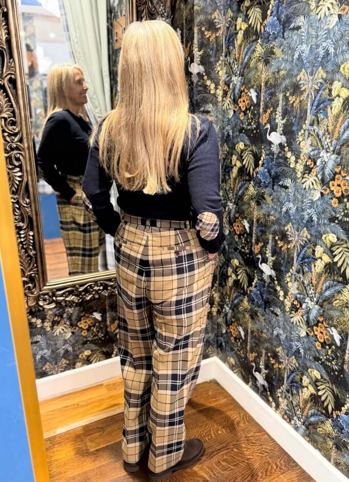 Delilah Tartan Straight-Leg Trousers | Tartan