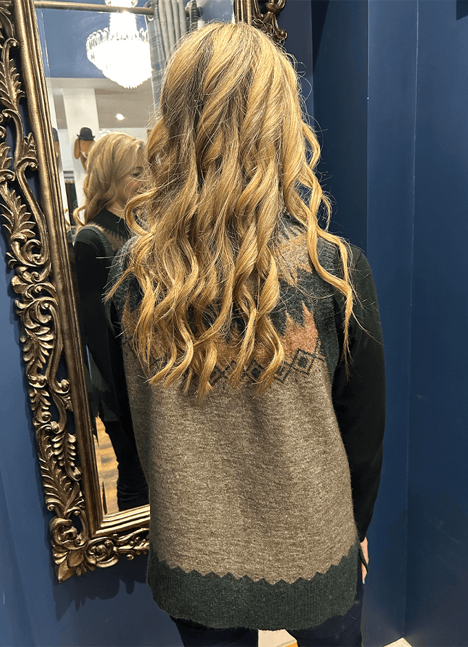 Doyle Women's Fair Isle Pattern Vest | Olive Multi