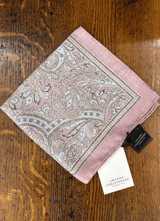 Silk Shappe Double Faced Pocket Square | Pink Melange