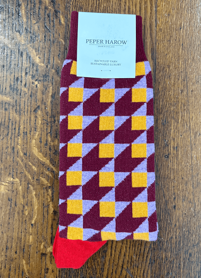 Peper Harow | Dimensional Men's Socks | Maroon