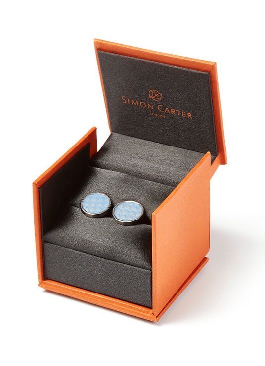 Cufflinks | Dogtooth Enamel | Light Blue