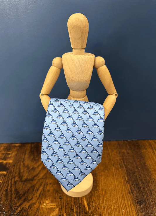Tie | Soho Silk | Sky Blue Dolphin