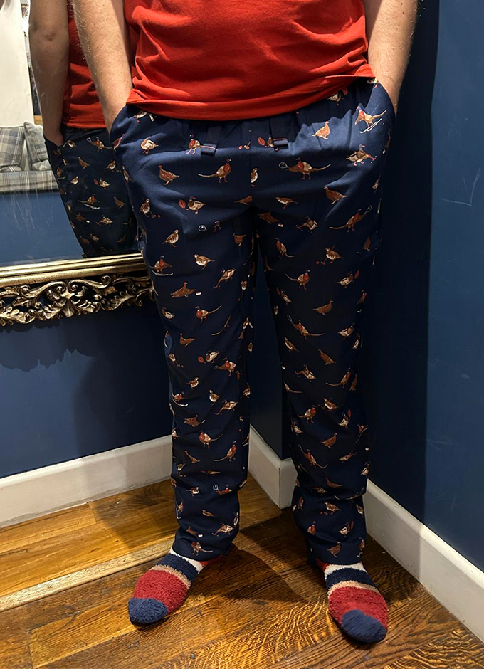 Dozer Cotton Pyjama Bottoms | Navy Game Birds