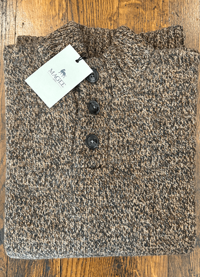 Darragh Chunky Button Jumper | Earthy Brown