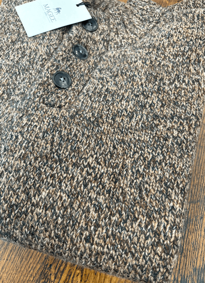 Darragh Chunky Button Jumper | Earthy Brown