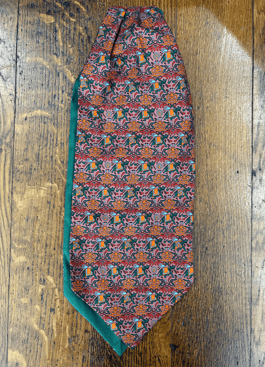 English Printed Silk Cravat | Elephants