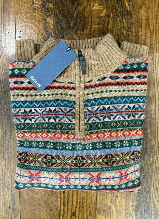 Men's Fairisle 1/4 Zip Jumper | Multi