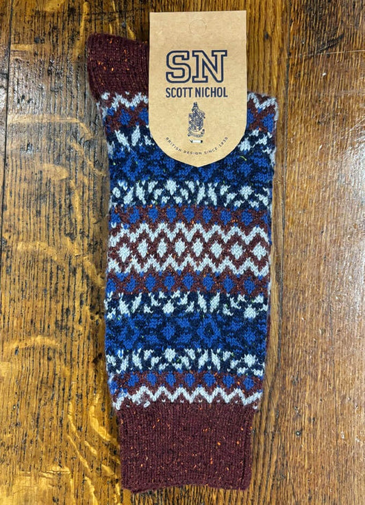 Scott Nichol Fellcroft | Wool/Silk Blend Sock |Maroon