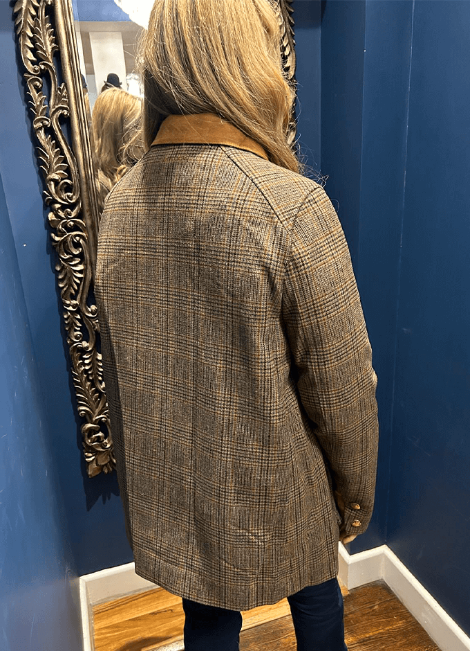 Contemporary Brown Check Fieldcoat