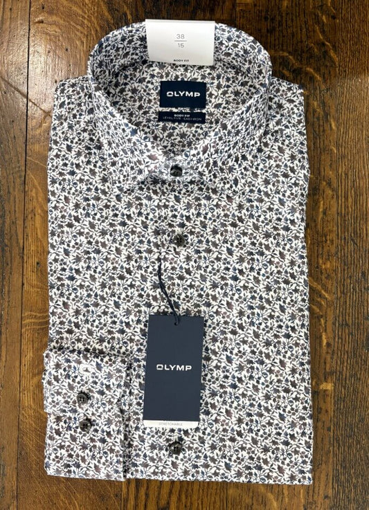Level Five Business Shirt | Navy Fine Floral Print