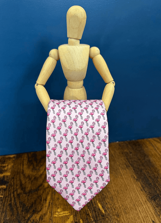 Tie | Soho Silk | Pink Flamingo