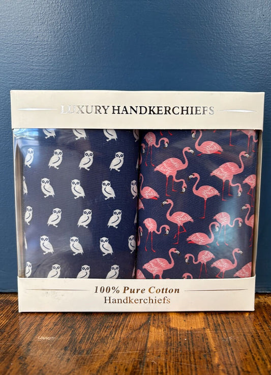 Flamingo/Owl Print Handkerchief