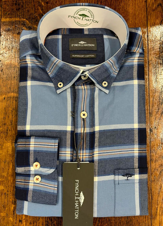 Flannel Check Shirt | Navy