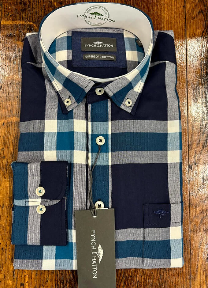 Flannel Check Shirt | Navy Teal