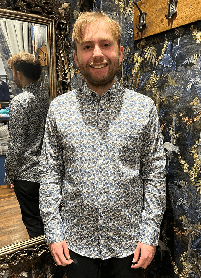 Long Sleeve Shirt | Regular Fit | Green Blue Floral