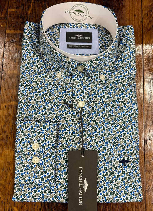 Floral Shirt | Teal/Blue/White