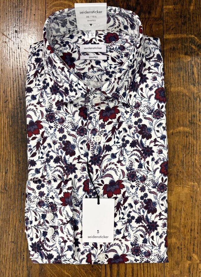 Paisley Print Shirt | Shaped Fit | Wine