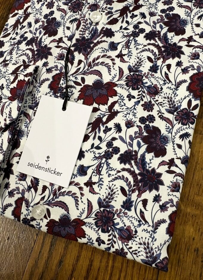 Paisley Print Shirt | Shaped Fit | Wine