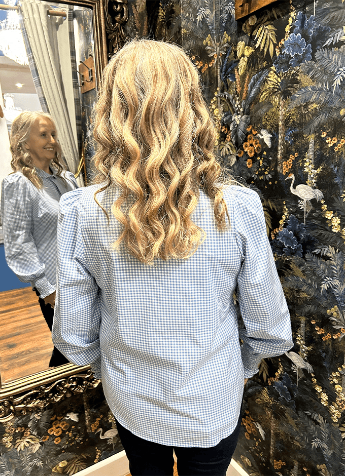 Flora Ladies Shirt | Blue Gingham