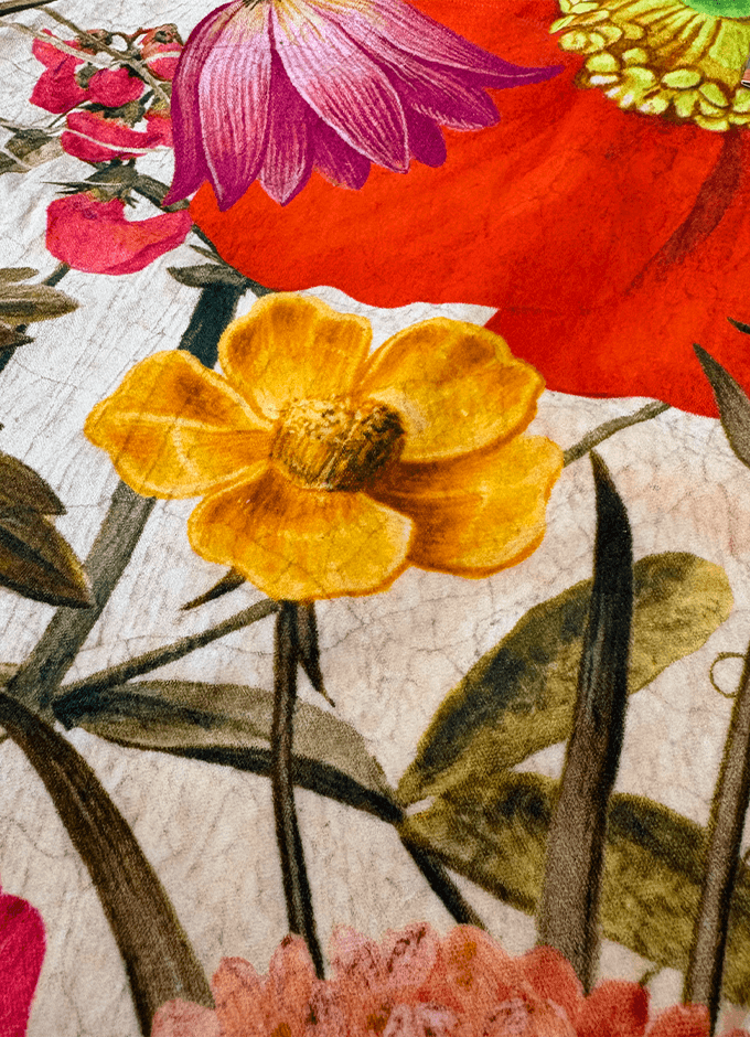 Velvet Tote Bag | Fine Flowers in Cream