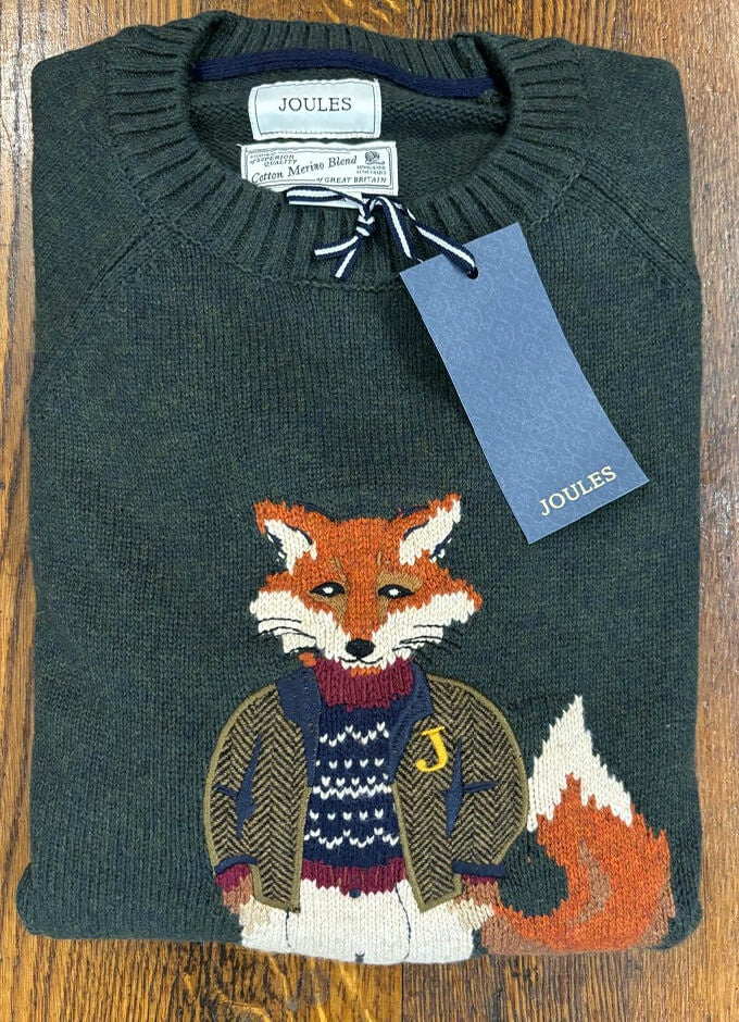 Jonty Fox Mens Jumper | Dark Green