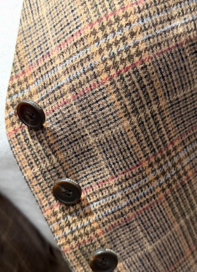 Foxley Wool Rich Check Tweed Waistcoat | Brown Check