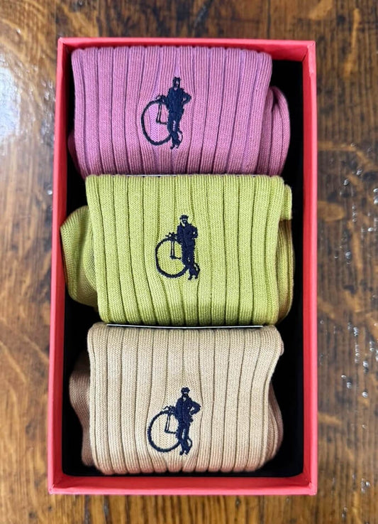 London Sock Co. | Fresh Steps Socks | Stone Rose, Faded Lime & Cotswold Stone