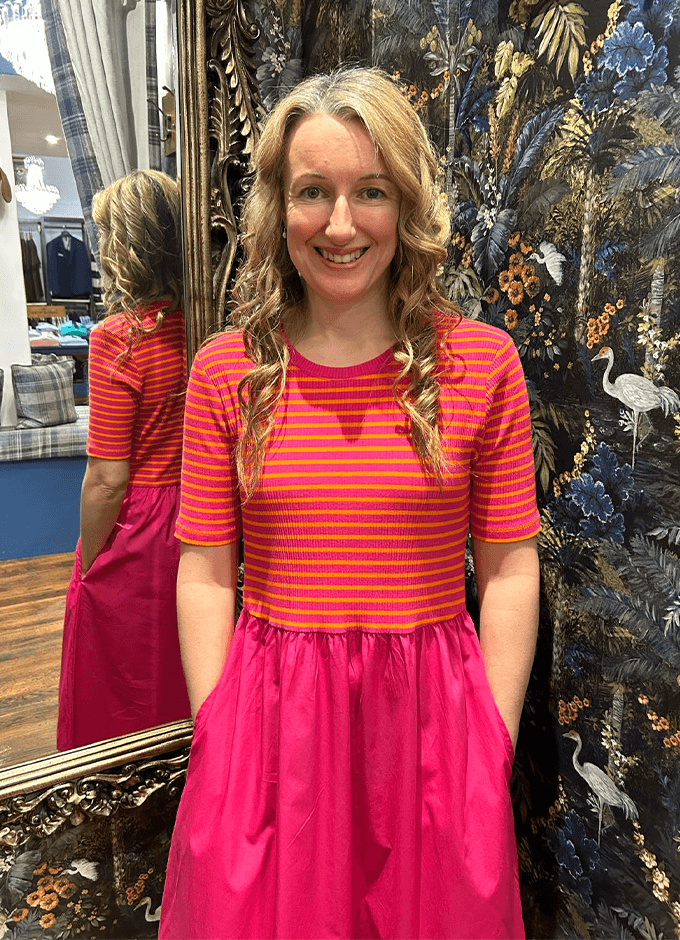 Mix & Match Dress | Fuchsia Print