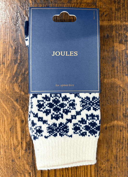Women's Cosy Navy Geo Socks (Size 4-8)