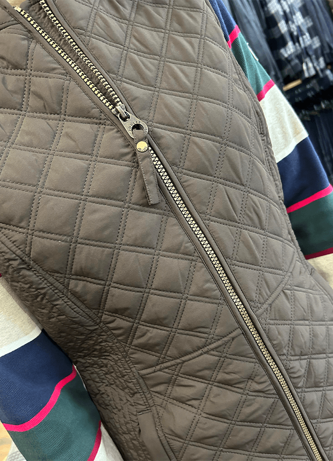 Minx Brown Showerproof Diamond Quilted Gilet